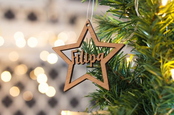 Estrela de Madeira com Nome
