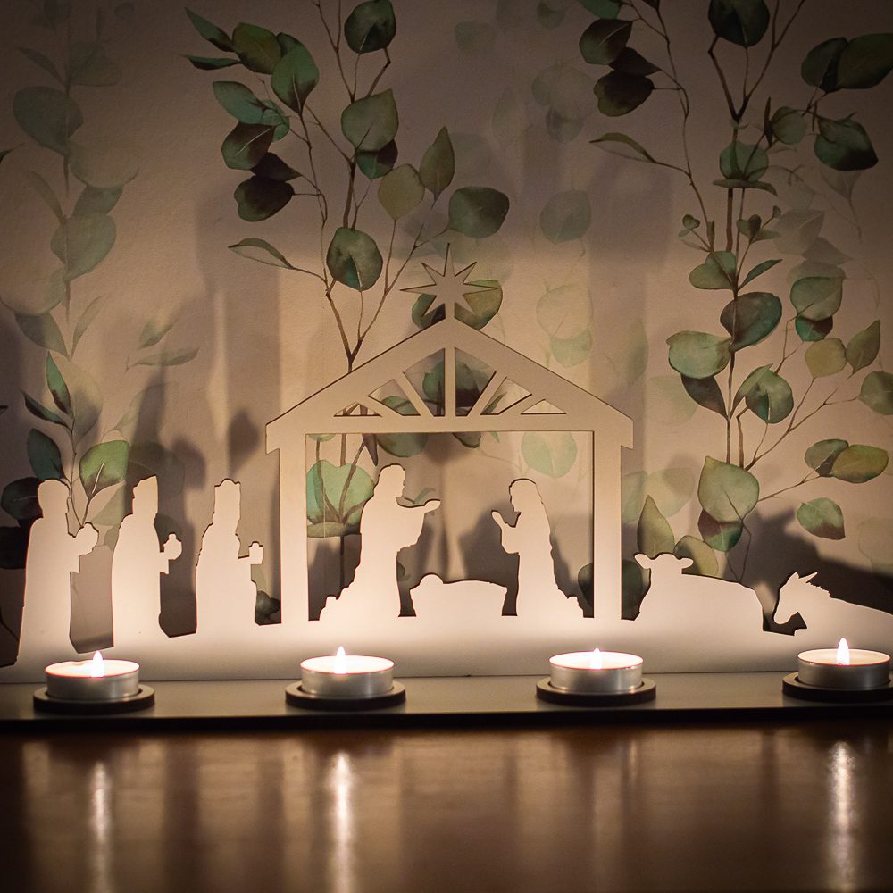 Presépio com Suporte de Velas