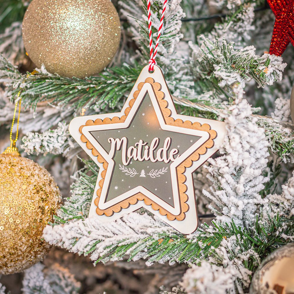 Estrela com nome para árvore de Natal