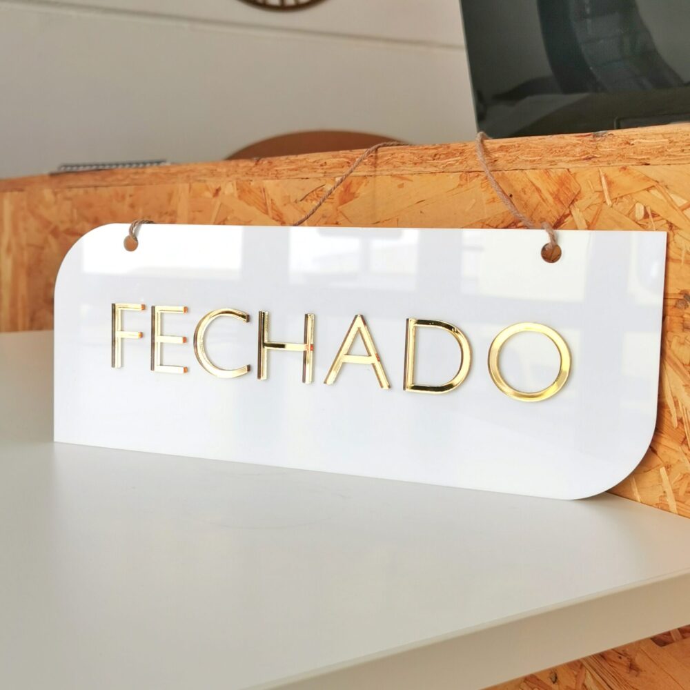 Placa aberto e fechado